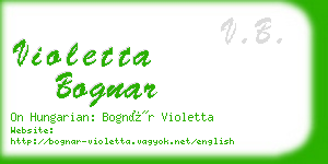 violetta bognar business card